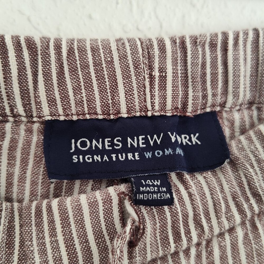 Jones New York, Signature Woman, Linen Trousers, Pull-On, Drawstring, 14W - Picture 2 of 6